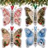 4er-Pack Schmetterling Weihnachten Geldgeschenk Schmuck, Geldhalter für Bargeld, Acryl-Geldhalter Weihnachtsbaum Dekoration, Bargeldgeschenkhalter Feiertags-Hängeornament