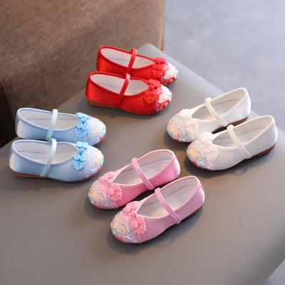 Scarpe Hanfu da ragazza Scarpe ricamate per bambini Scarpe basse Scarpe di stoffa in stile etnico Scarpe in stile antico da studente Scarpe da spettacolo per ragazze