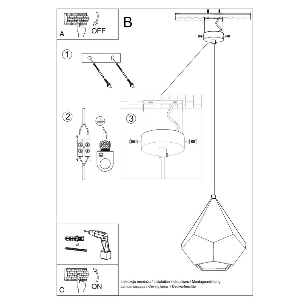Lampa Wisząca Inclino 1 E27 Biały Lumilo 08.324.44
