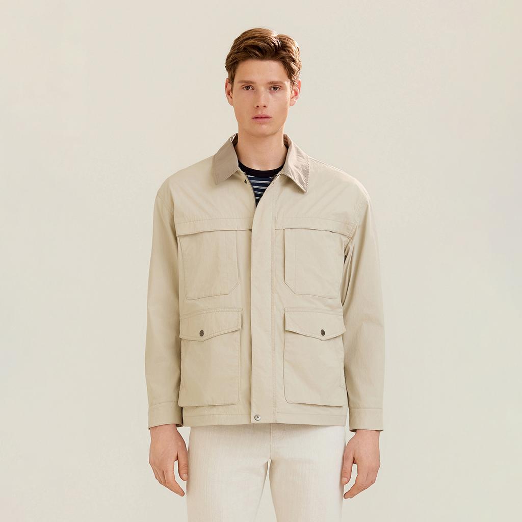 Ferraromilano Garment-Washed Field Jacket L/Beige (Am0Goav15151)