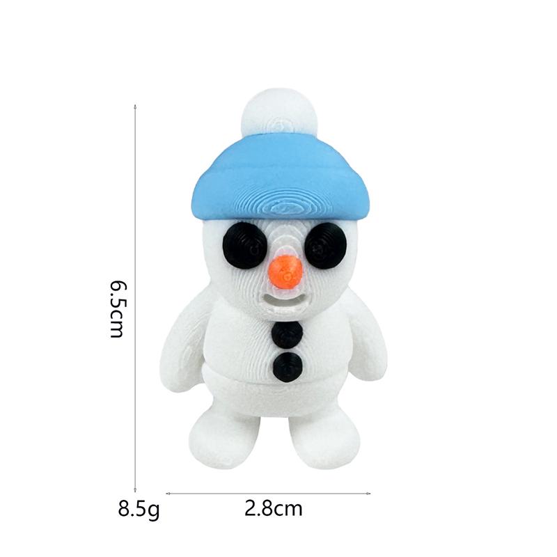 3D-gedruckte Weihnachts-Schneemann-Figur Niedlicher Miniatur-Schneemann Mikro-Landschaftsdekorationen Desktop Festlicher Schmuck Geschenk