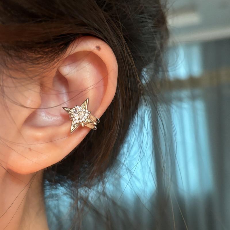 Sweet and cool wind, mango zircon ear clips, no ear piercings, female niche design ear bone clips, light luxury high-end earrings wholesale