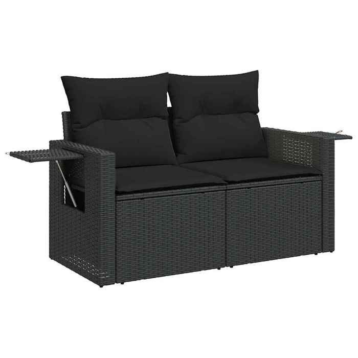 VidaXL Salon de jardin 6 pcs avec coussins noir résine tressée 3267905