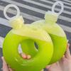 500ML Leuke Donut Kinder Waterfles Lekvrij Reisbeker met Handvatring Valbestendig Transparante Drinkfles