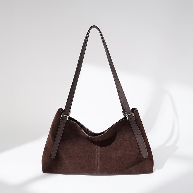 Suede Matte Large Capacity Bag Women's Retro Commuter Premium Sense Light Luxury Leather Women's Shoulder Bag