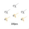 100 Pieces Rhinestone Earring Studs with Loop, DIY Supplies for Making Girls Women