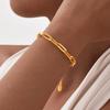 Retro Geometric Bracelet for Women, Stainless Steel Waterproof Rectangular Bracelets,Fashion Jewelry Gift