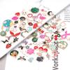 10Pcs MultiColor Alloy Drop Oil Mini Pendant Butterfly Flower Heart Shape Pendant For DIY Craft Keychain Necklace Jewelry Making
