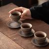 Retro Coarse Pottery Lotus Coaster, Ceramic Kung Fu Tea Set Accessories, Teacup Holder, Japanese-style Pot Bearing, Heat Insulation Tea Cushion, Spare