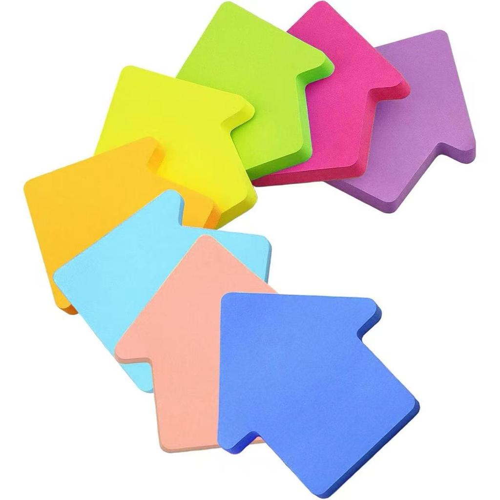 Cross-Border Love Heart & Star Shaped Colored Sticky Notes - Reusable Fluorescent Message Stickers