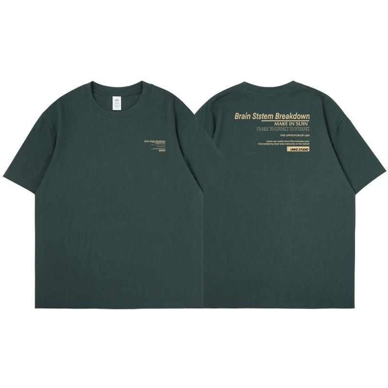 

S1120694 Молодежная футболка с короткими рукавами и принтом. Верхняя летняя одежда. 4XL