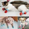 4Pcs/set Fashion Candy Color Pet Supplies Anti-Slip Dog Shoes Knitted Socks Puppy Boots
