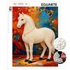 Pearl Painting Art Painting Kit for Adults and Beginners, Elegant White Horse Sparkling Painting Craft Home Wall Decor Handmade Gift