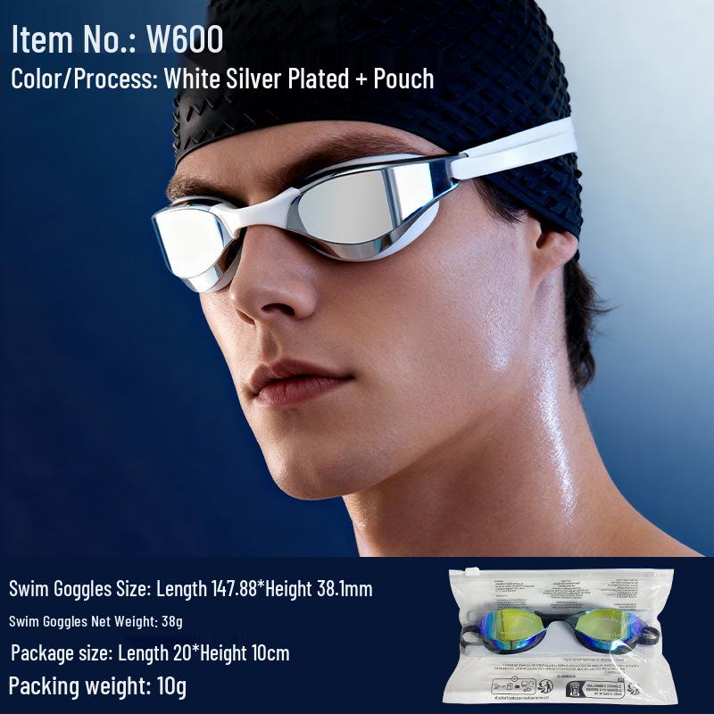 High-Definition Anti-Fog Racing Goggles - Professional Waterproof Swim Goggles for Men & Women.