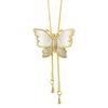 Autumn And Winter Long Necklace, Shell Butterfly Pendant, Sweater Chain, Two-Wearing Tassel Adjustable Necklace.