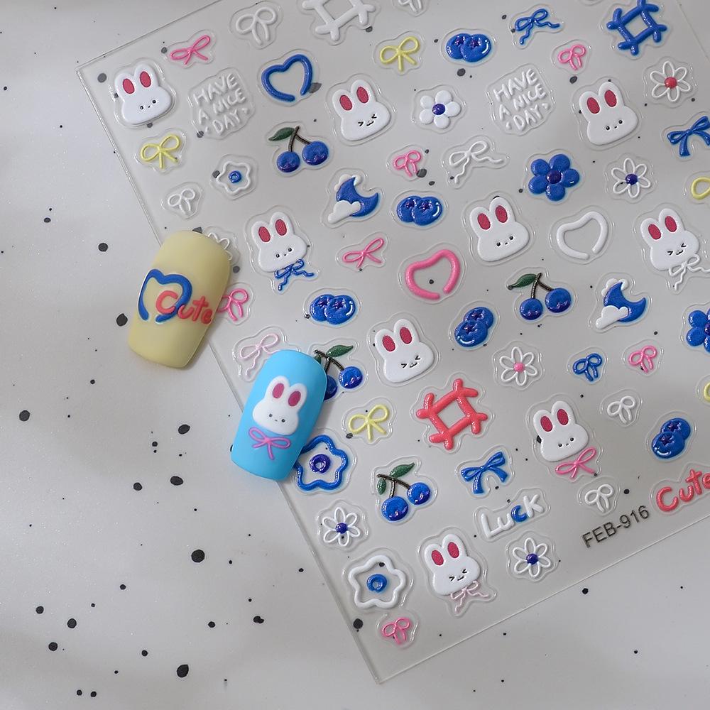 5D Embossed Cute Puppy Nail & Laptop Stickers, Waterproof & Three-Dimensional, In Stock