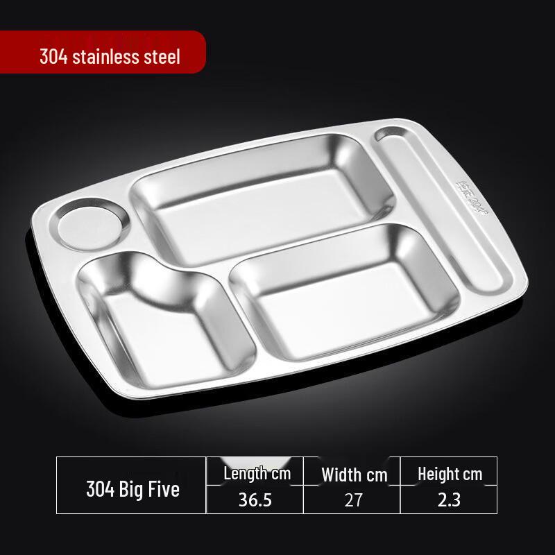 304 Stainless Steel Divided Canteen Plate