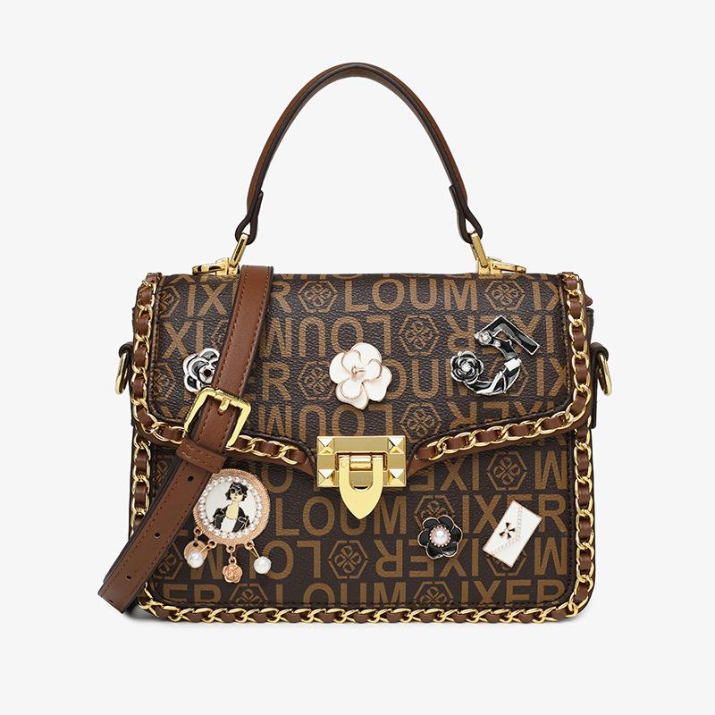 

Сумка 2023, новая женская сумка через плечо, ручная сумка подмышками, расширенная ретро-сумка на одно плечо, маленькая квадратная сумка M