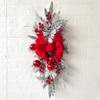 Christmas Artificial Garland Stair Wreath Christmas Wreath Decoration Light Up Cordless for Front Door Wall Window Stair