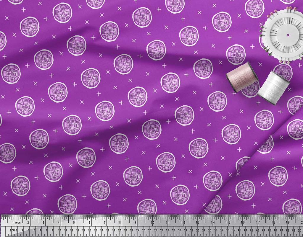 Soimoi Green Japan Crepe Satin Fabric Spiral & Geometric Decor Fabric Printed Metre 42 Inch