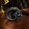 Personalized Goth Room Decor 3D Printed Goat Horn Skull Ornament, Gothic Ram Horned Devil Handmade Style Desktop Skull, Halloween Dark Statue for Home