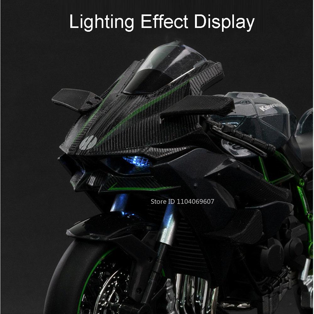 1:12 Toy Model H2R S1000Rr Miniature Motorcycles Alloy Diecast Shock Absorption Rubber Tires Christmas Motorbike Gifts For Kids