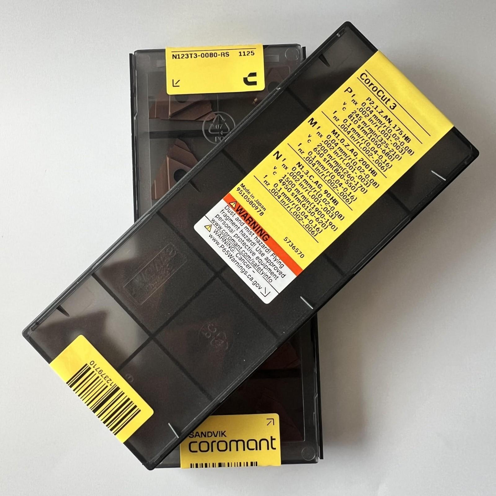 

SANDVIK / N123T3-0080-RS 1125 / Original Swedish hard alloy blade 10 Pcs