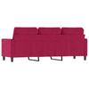 3 Seater Sofa Burgundy 180 Cm Velvet