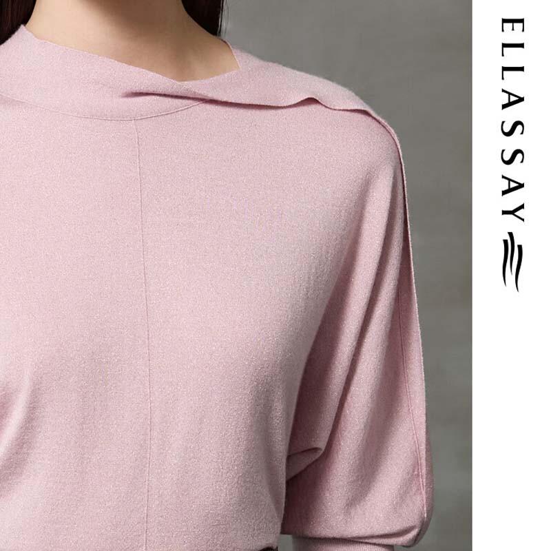 ELLASSAY Asymmetric Petal Sleeve Knit Top