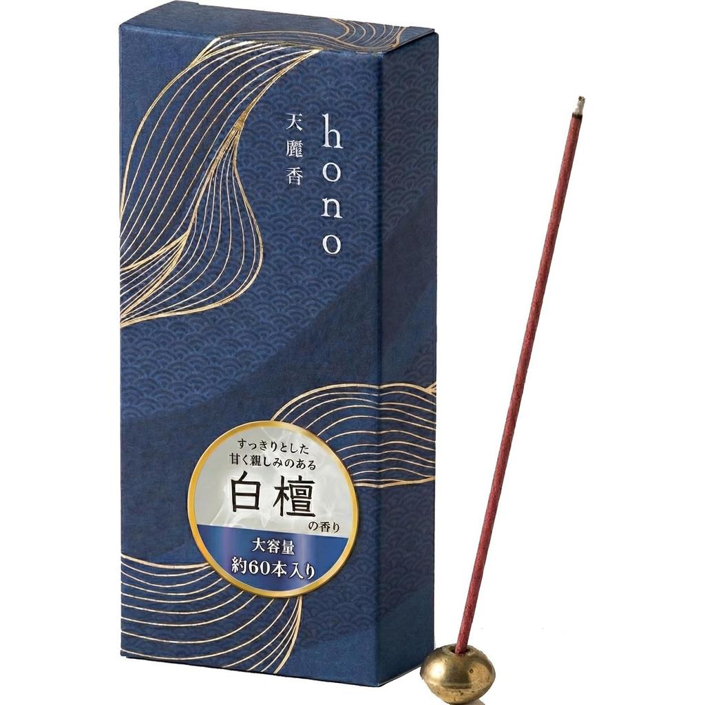 Hono Incense Sandalwood Approximately 60 sticks Tenreikou Natural fragrance materials Aromatic wood Purification Cleansing Stick Relaxation incense.