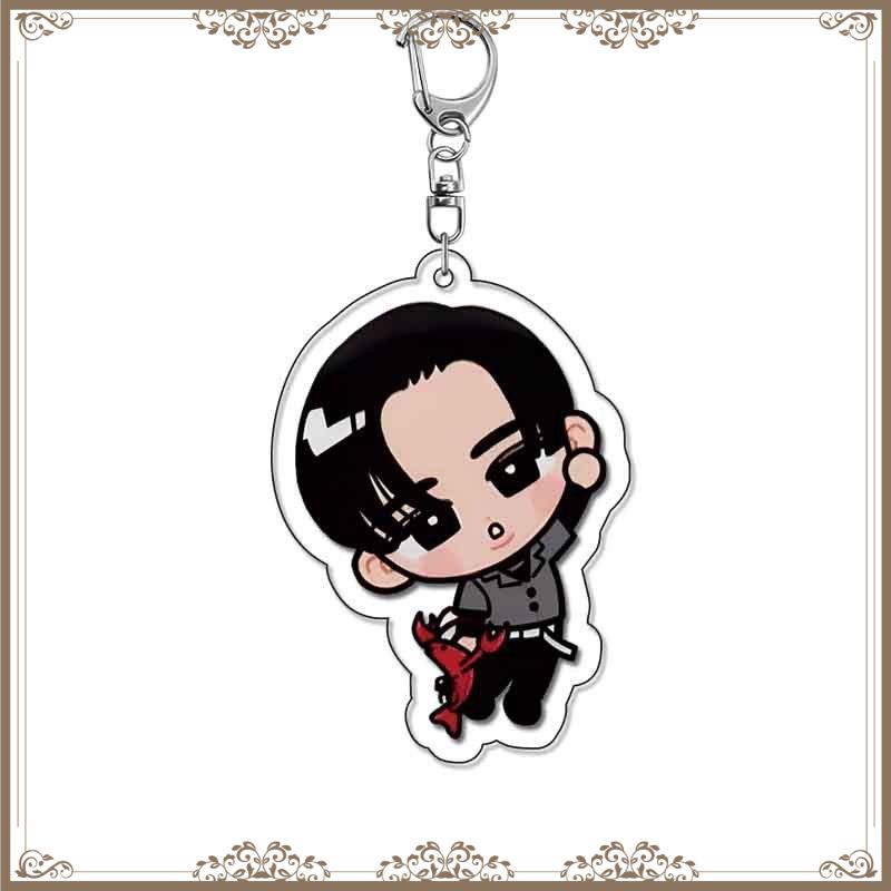 Korean Pop Stars Plastic Keychain Cute Q Type Cartoon Idols Baji Bag Tag Decorative Keyrings Trendy Gift