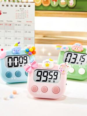 1pc Multi-Function Electronic Timer, Magnetic Digital Timers, Big LCD Display The Loud/Silent Switch Countdown Timer