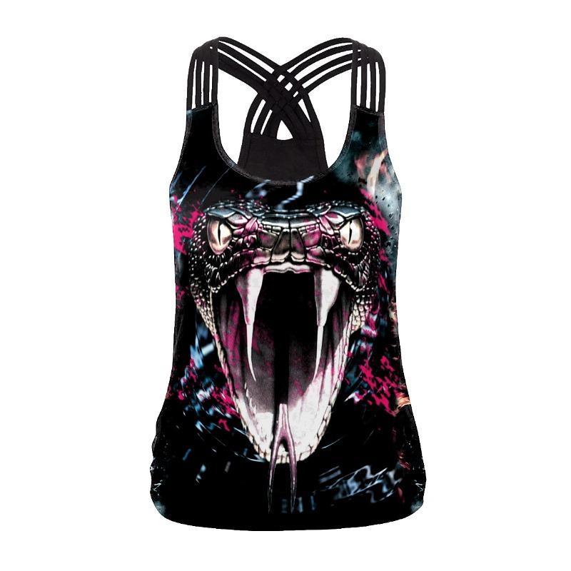 A Halloween women's horror skull digital print vest