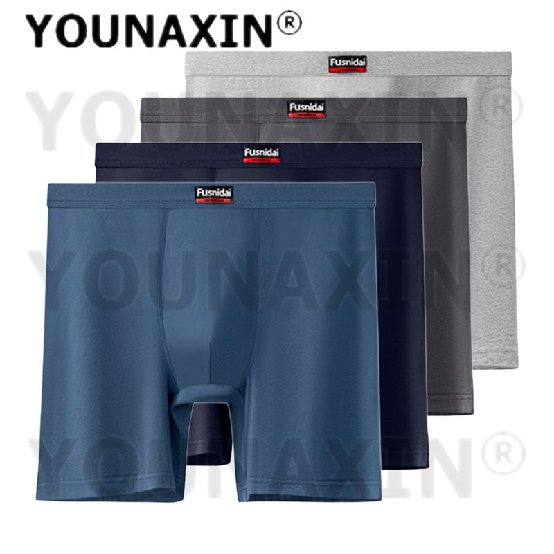 4 Pcs Men's Underwear Long Leg Plus Size Boxer Shorts Oversize Underpants Cotton Undies Loose Panties Fit 60-210KG