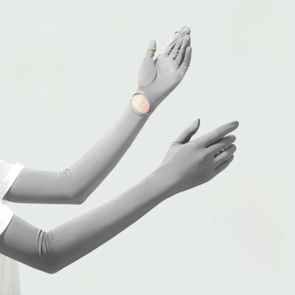 Sun Protection Long Sleeve Non-slip Sunscreen Sleeve Gloves Summer Arm Cover  Driving
