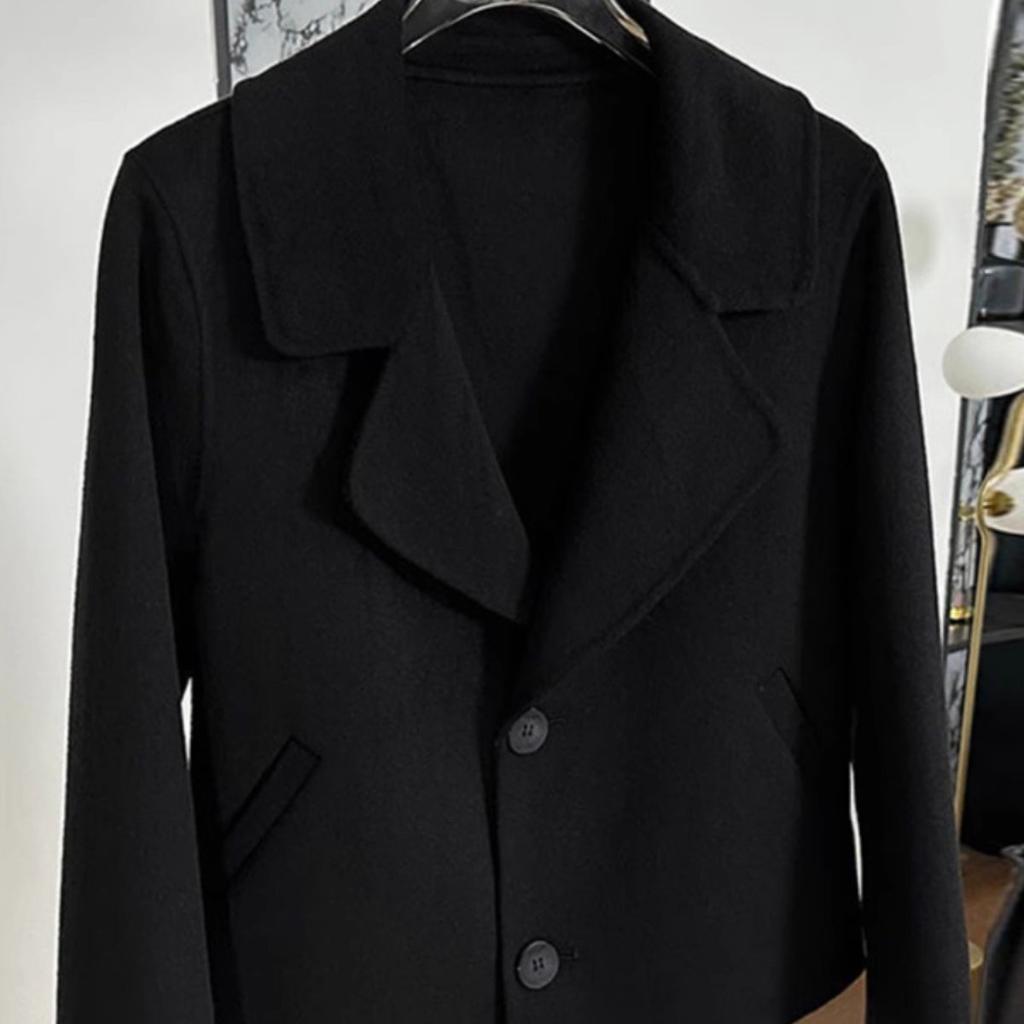 Jachetă de costum din lână față-verso pentru femei Primăvara, Toamna și Iarna Stil nou Palton mic cu temperament din lână