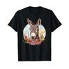 Adorable Donkey Surrounded By Colorful Flowers T Shirt Vintage Versatile Top For Everyday Wear Designer Clothes Stylish