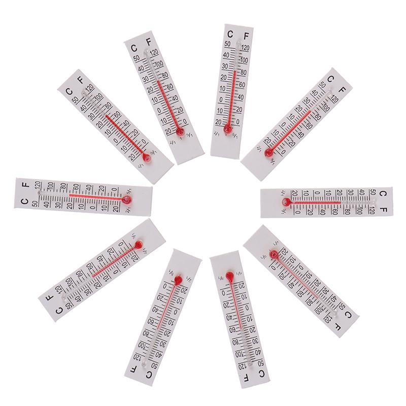 10 ks 5 cm x 1,1 cm miniaturní papírový kartonový teploměr vnitřní -20-50 stupňů Celsia