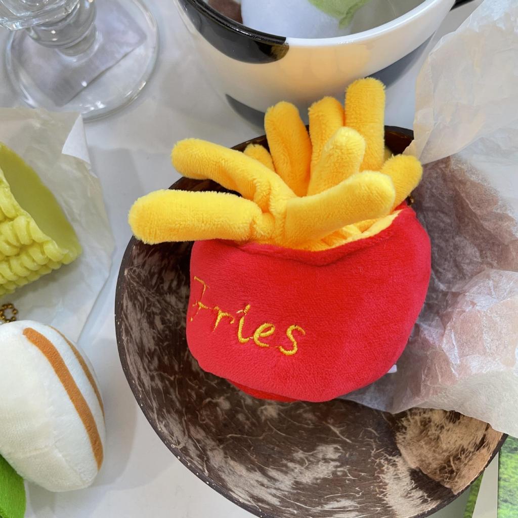 Roztomilý Kreslený Hamburger a Hranolky Plyšový Batoh Přívěsek na Klíče Panenka