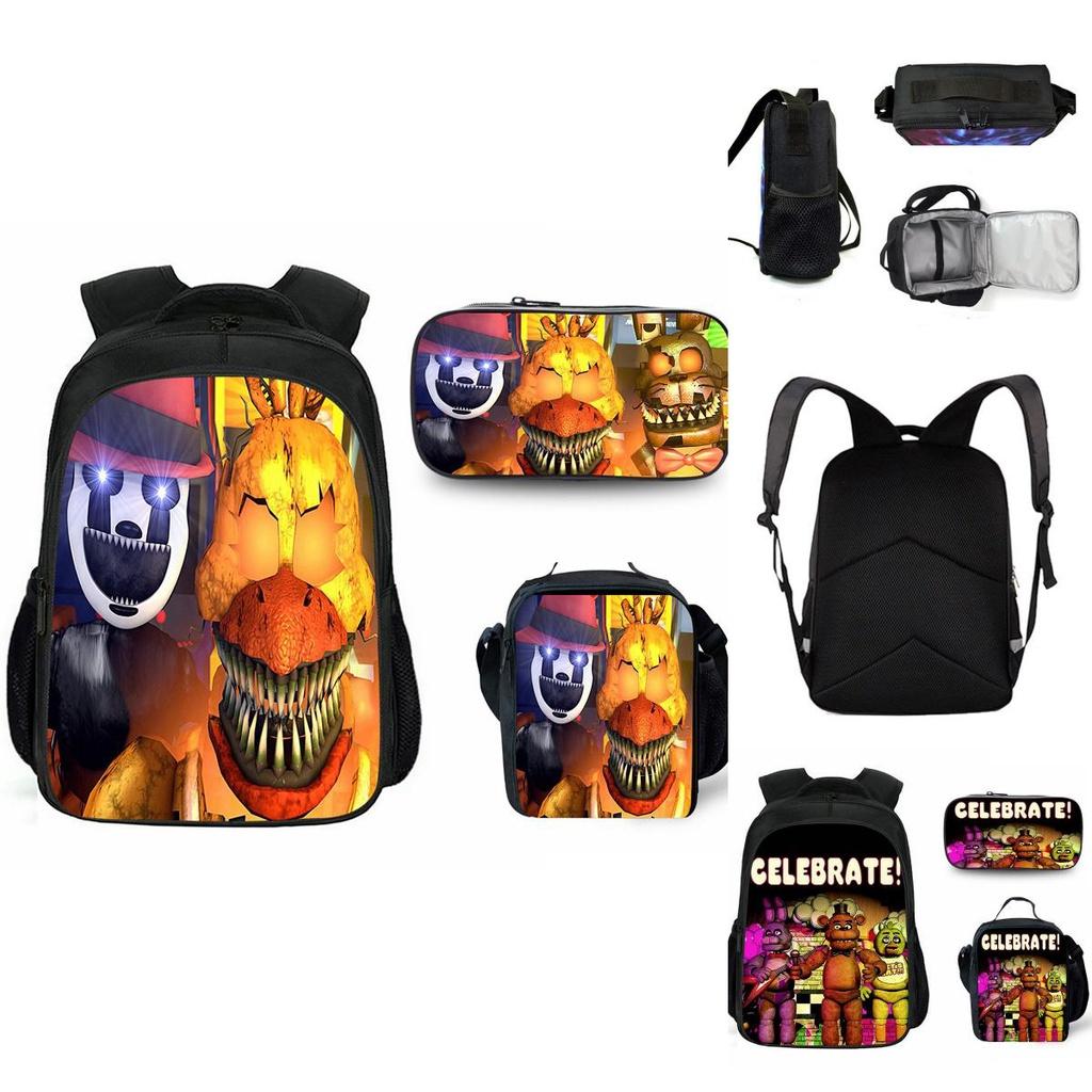 Vibrant Five Nights At Freddys Backpack Set With Lunch Bag And Pencil Case