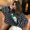 Solid  Long-sleeved Casual Crewneck Loose  Hoodie Pullover Sweatshirt Top