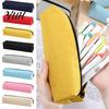 Smooth Zipper Pencil Case Oxford Case, Large Capacity Pen Bag, Simple Cloth Pouch for School Office, Lightweight Stationery Organizer Macaron