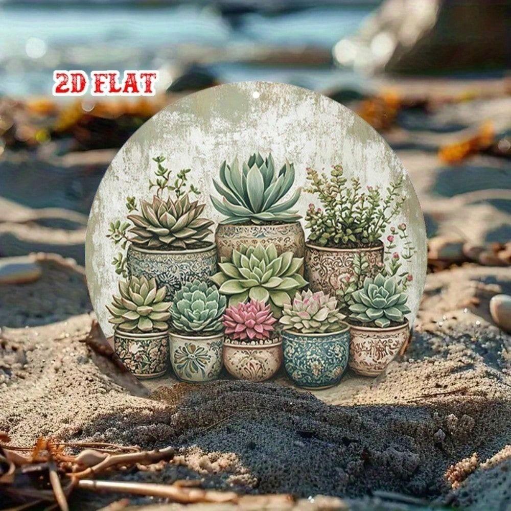 3D Succulent Metal Wall Art Handmade Decor for Living Room