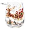 Weihnachts-Glasbecher 3D Tumbler, Mit Santa, Schneemann, Baum Skulpturierter Becher, Kreatives Skulpturales Dekoratives Feiertags-Trinkgeschirr, Festliches Geschenk für Party-Trinkgeschirr