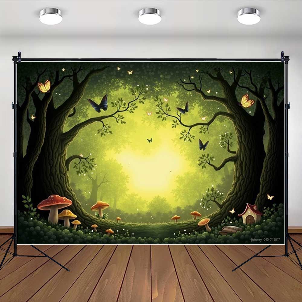 Spring Green Forest Photography Backdrop Fairy Princess Pet Landscaping Photo Backdrop