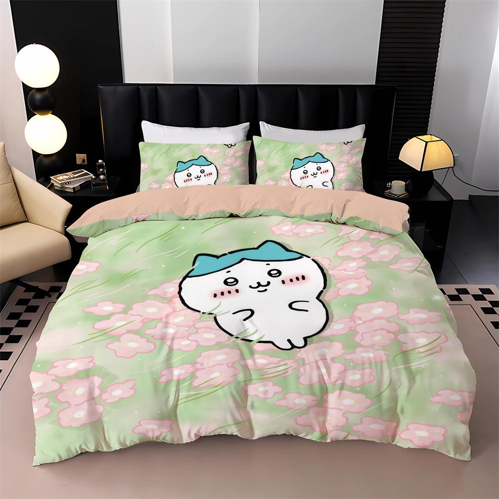 New Chiikawa Bedding Set 3D Digital Printed Hachiware Momonga Duvet Cover Set With Pillowcases Animes Quilt Cover Twin Full