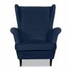 Bella Wing Chair with Footstool Scandinavian Family Meble Navy Blue