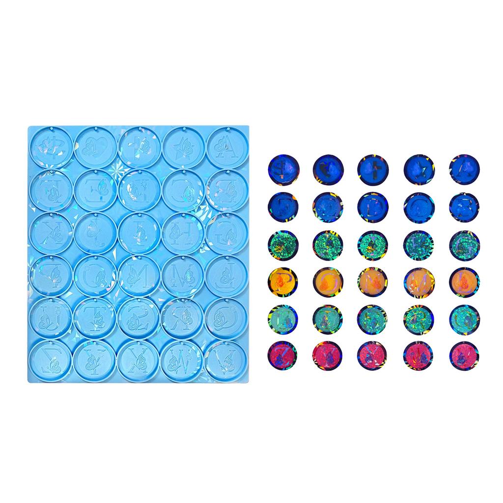 Alphabet Epoxy Resin Silicone Mold Holographic Butterfly Letter Pendant Molds DIY Keychain Earring Pendant Jewelry Craft