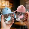 300ml Baby Learning Drink Cup Children's Cartoon Cute Straw Cup PC Plastic Cup Juice Kettle Baby Portable Water Cup For Going Out Baby Kettle
