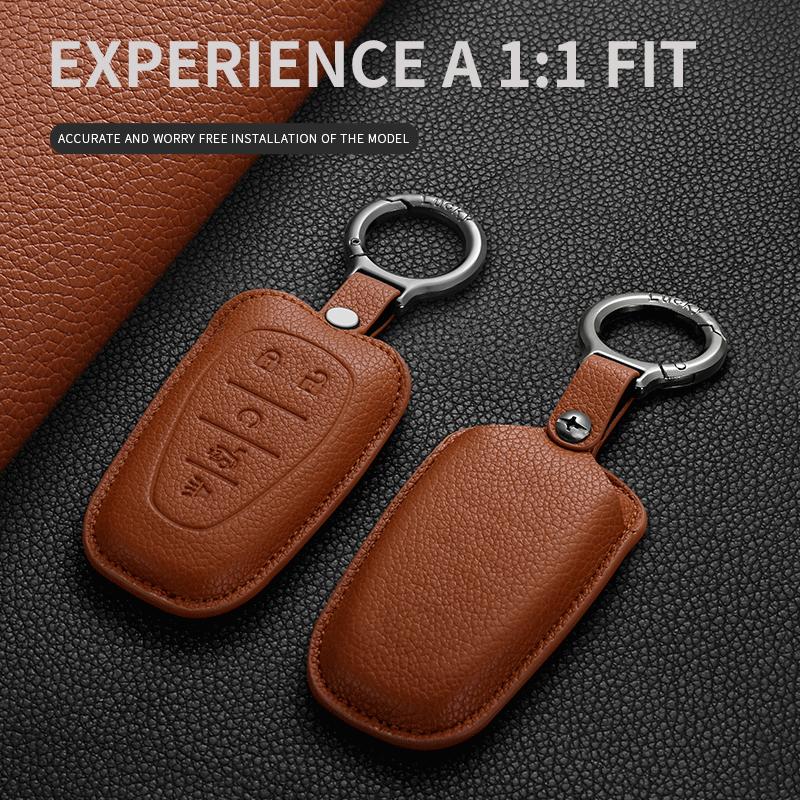 Leather Car Smart Remote Key Case Cover For Chevrolet 2017-2022 Chevy Malibu Camaro Cruze Traverse Spark Sonic Volt Bolt Equinox